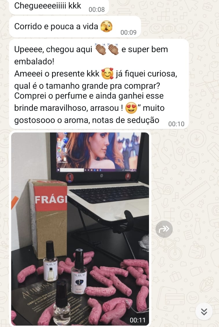 Depoimento de cliente 4 da Aurum Decants