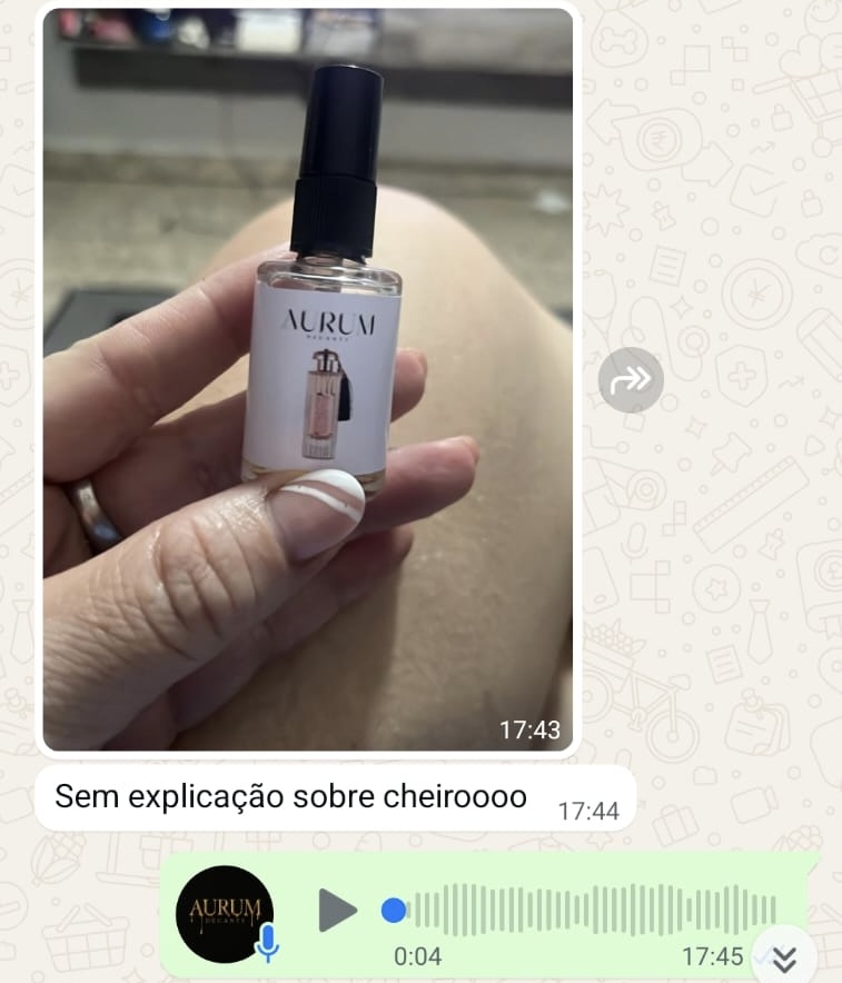 Depoimento de cliente 2 da Aurum Decants