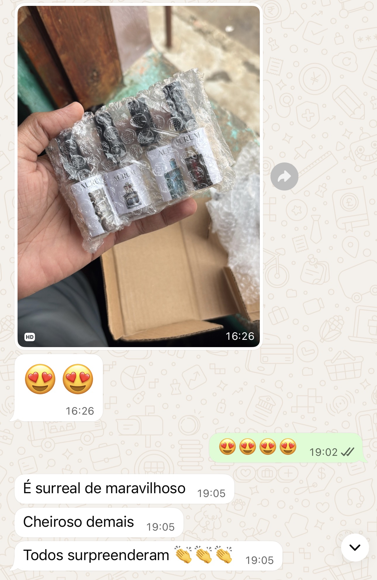 Depoimento de cliente 9 da Aurum Decants