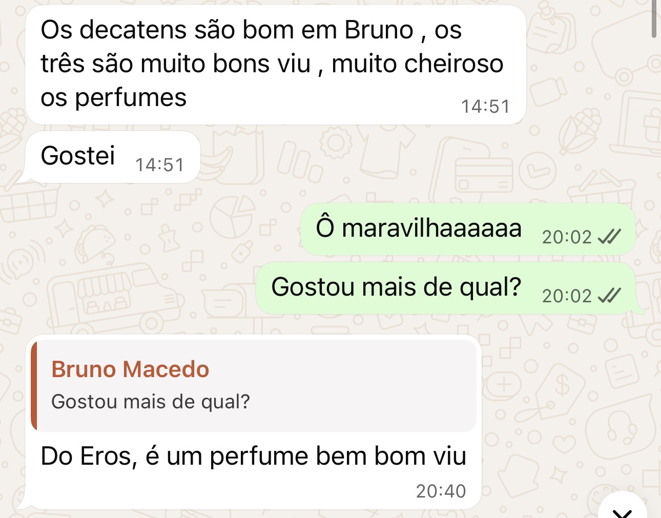 Depoimento de cliente 13 da Aurum Decants