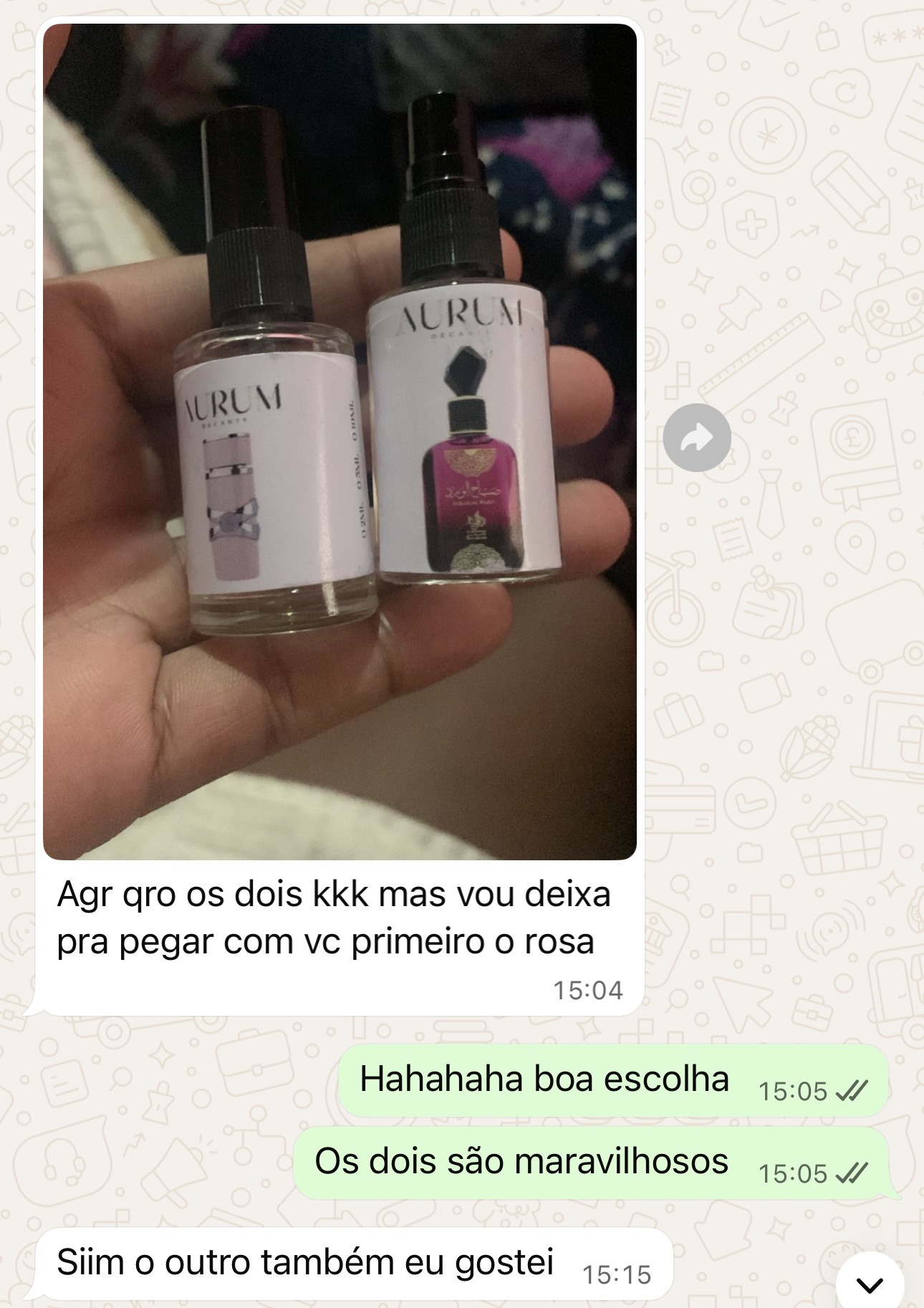 Depoimento de cliente 14 da Aurum Decants