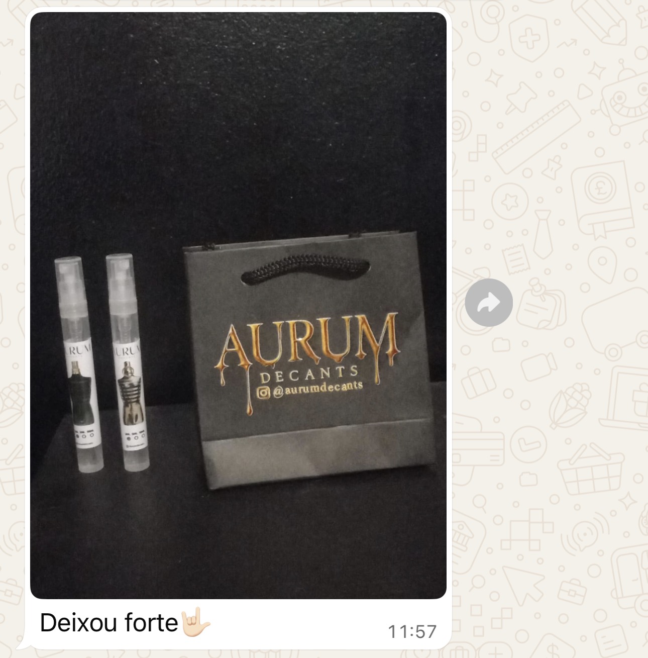 Depoimento de cliente 15 da Aurum Decants